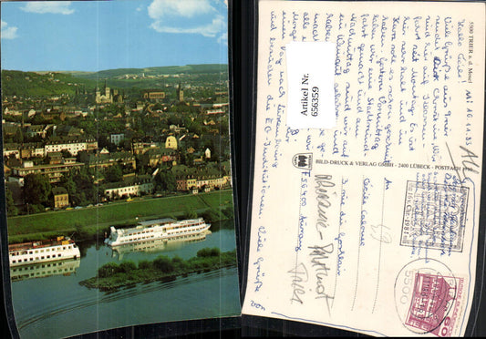 656359,Trier a. d. Mosel Ansicht mit Schiffe Dampfer
