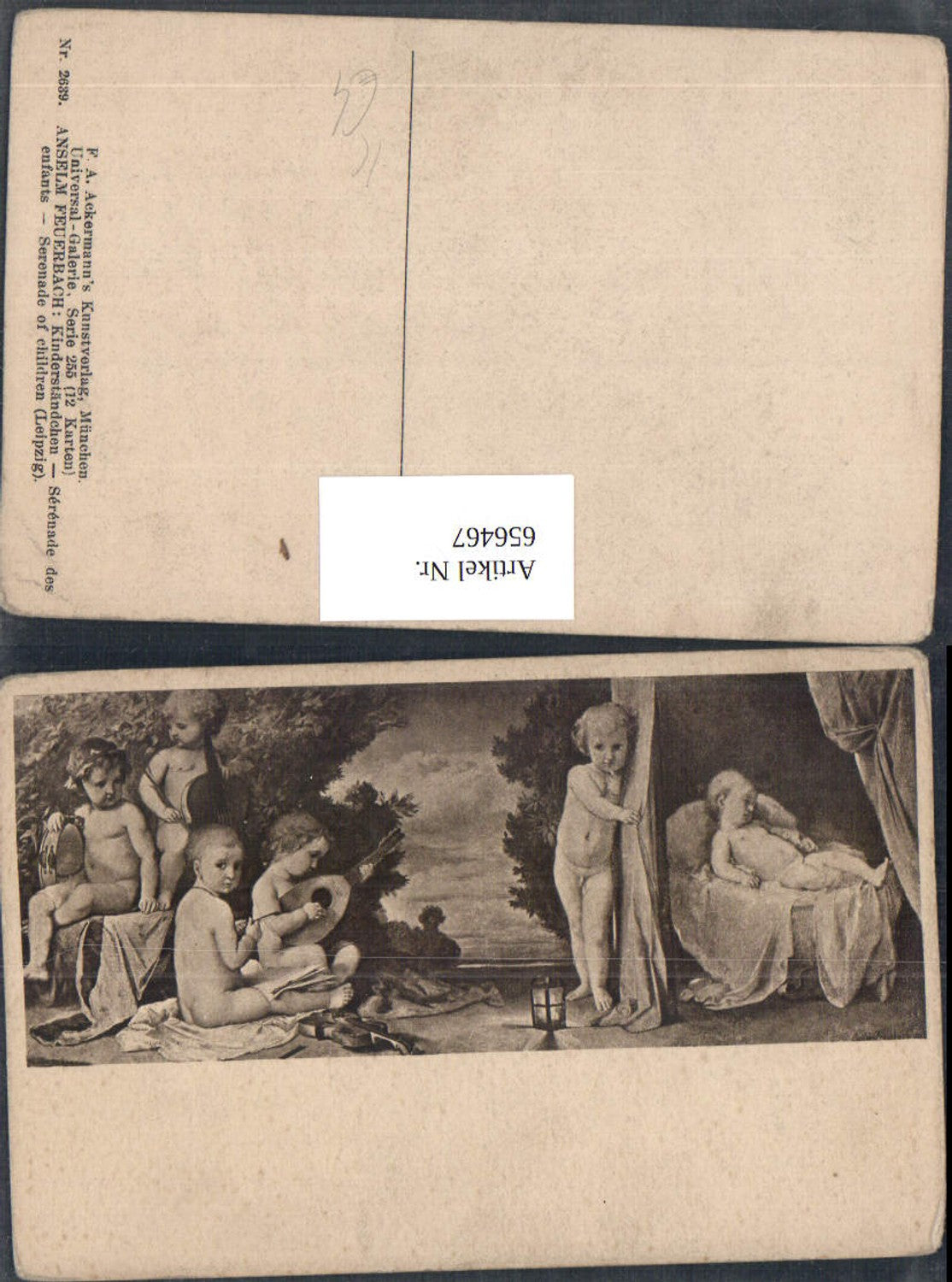 656467,Künstler Ak Anselm Feuerbach Kinderständchen Mandoline Geige Musik