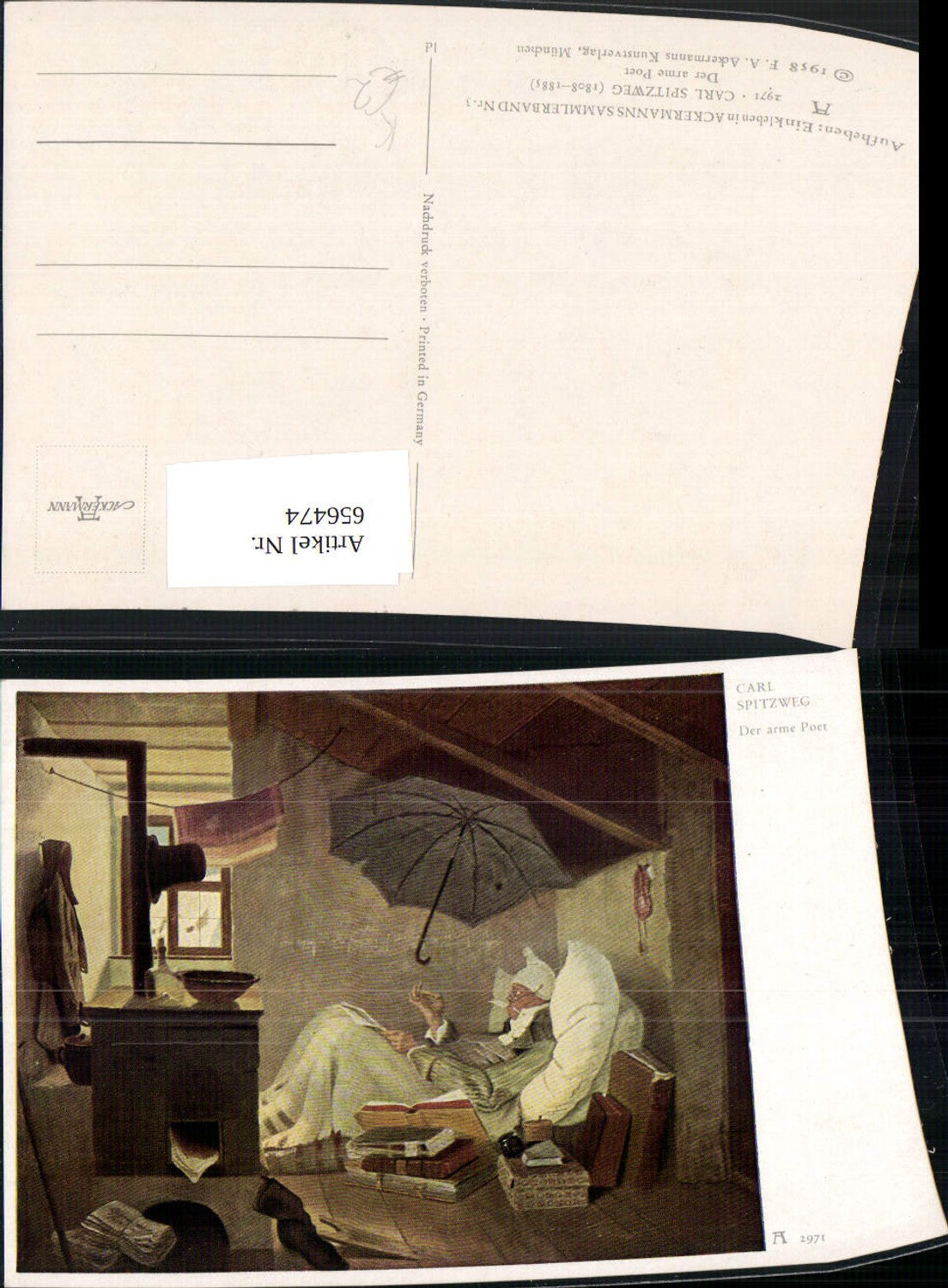 656474,Künstler Ak Carl Spitzweg Der arme Poet Lesen