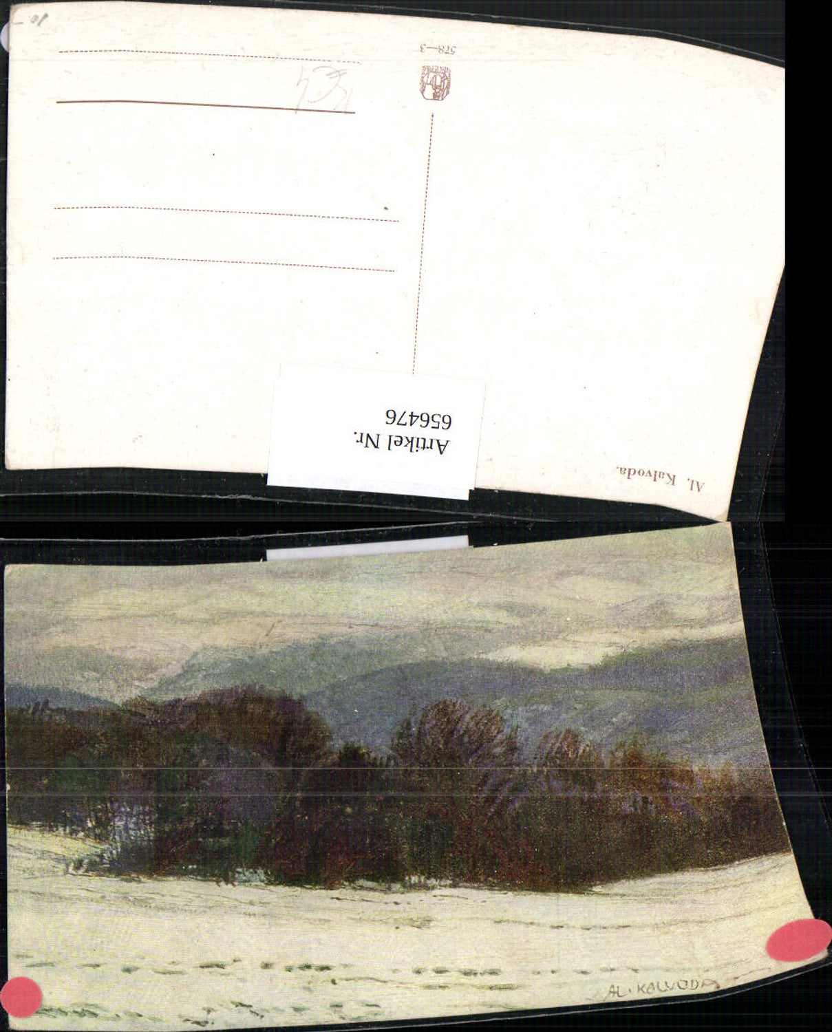 656476,Künstler Ak Al. Kalvoda Winterlandschaft