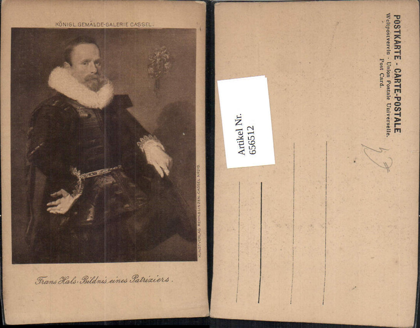 656512,Künstler Ak Frans Hals Bildnis eines Patriziers