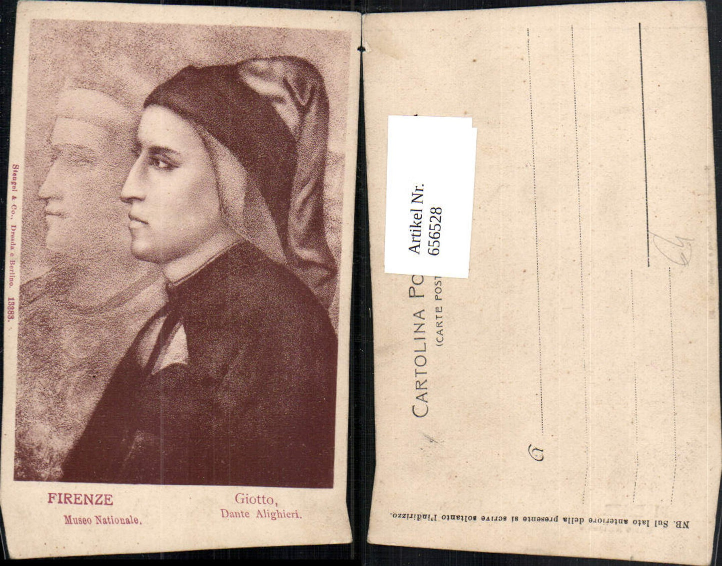 656528,Künstler Ak Giotto Dante Alighieri Portrait pub Stengel Co 13383