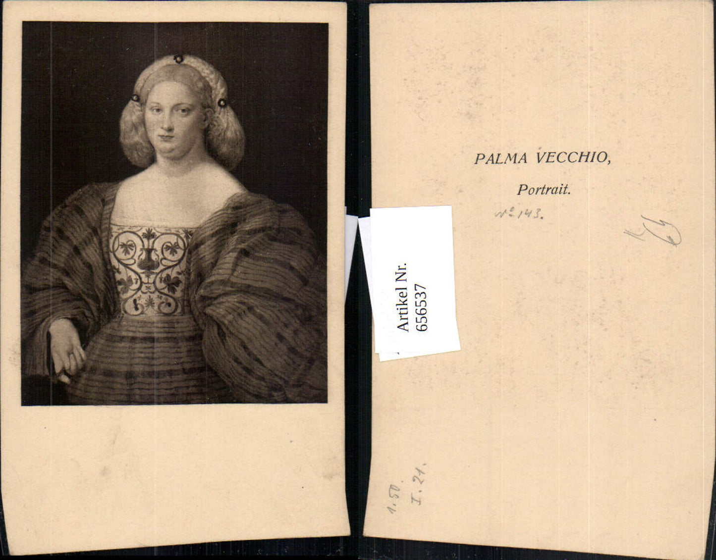 656537,Künstler Ak Palma Vecchio Portrait Fau