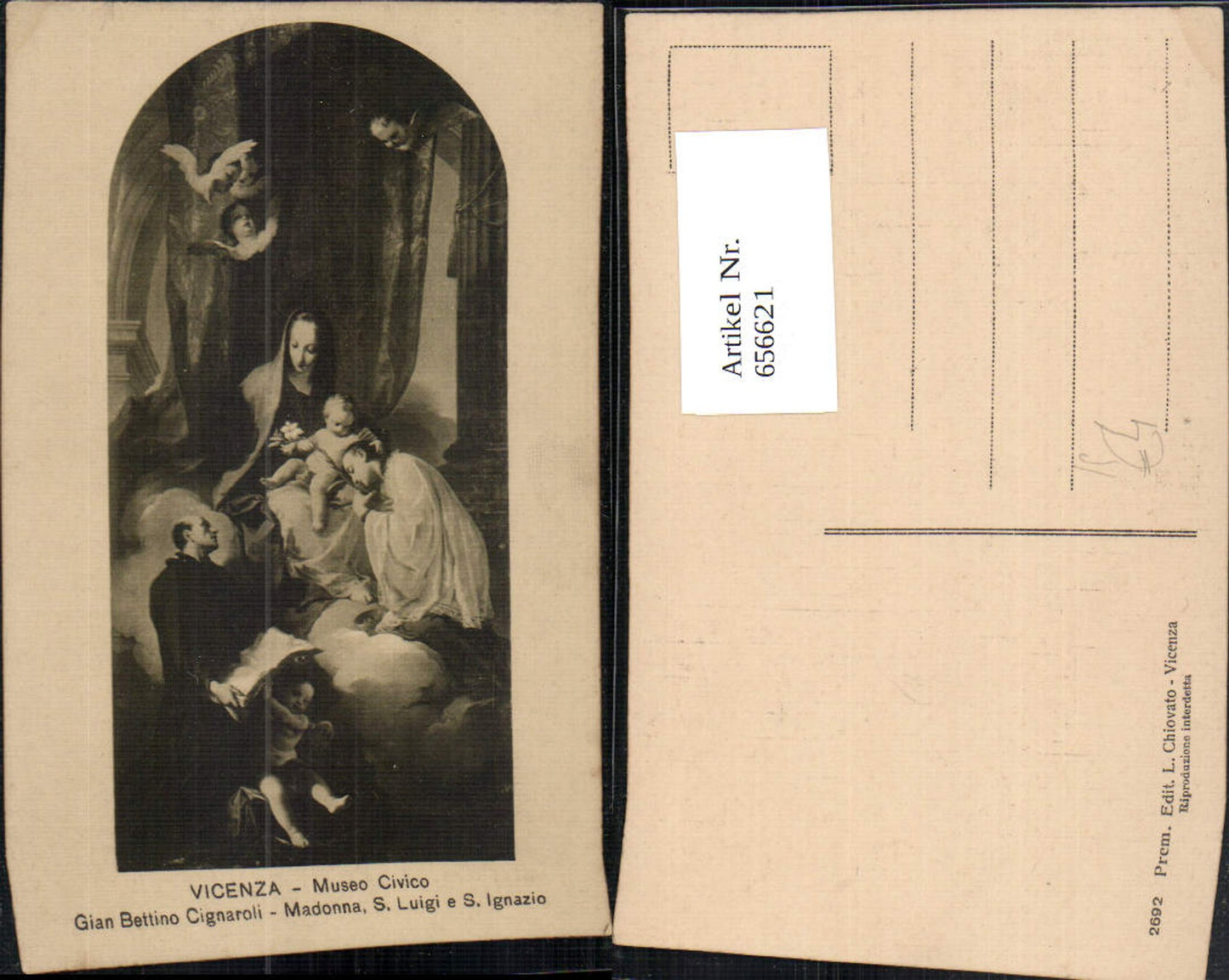 656621,Künstler Ak Gian Bettino Cignaroli Madonna S. Luigi e S. Ignazio Engel