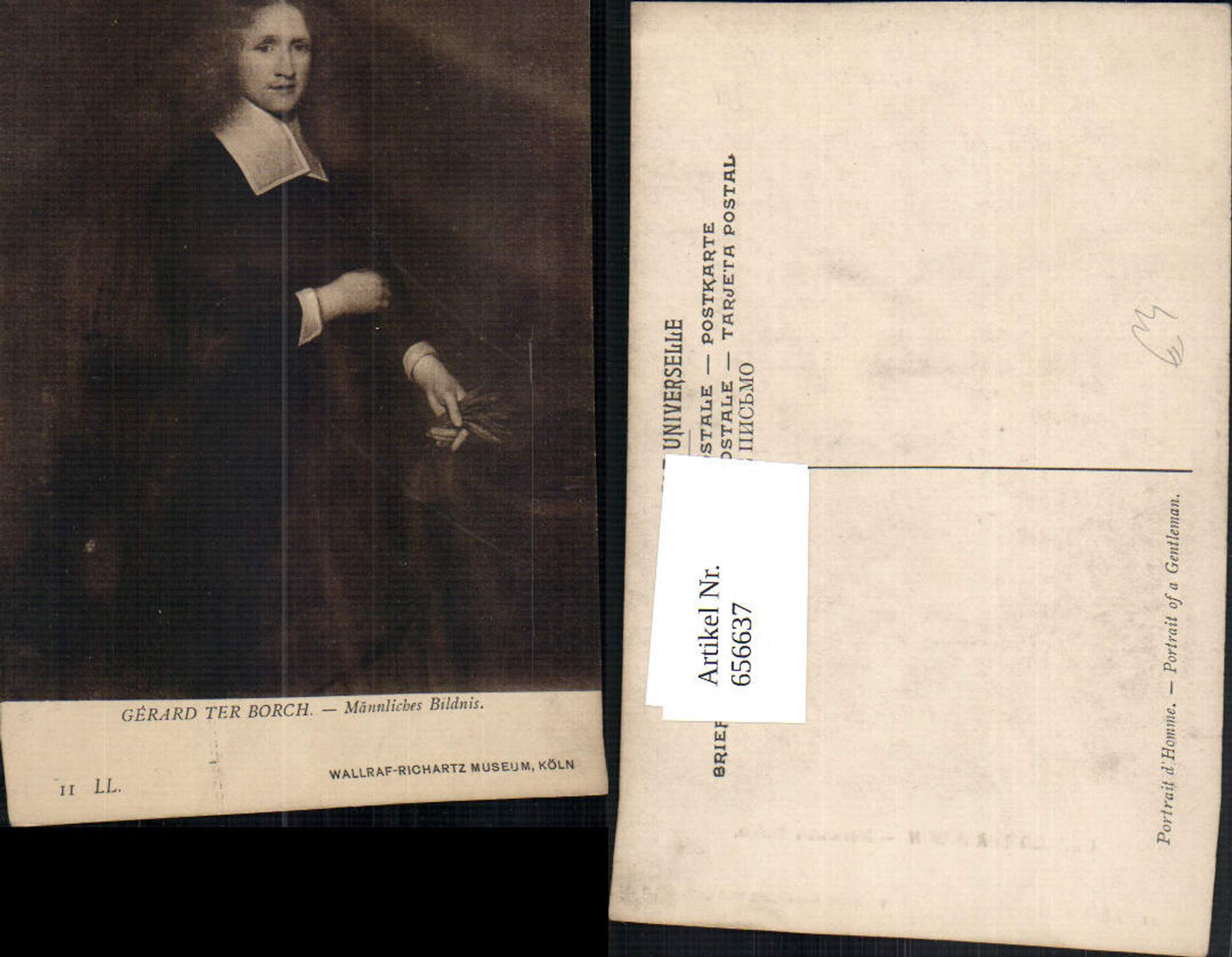656637,Künstler Ak Gerard Ter Borch Männliches Bildnis Portrait