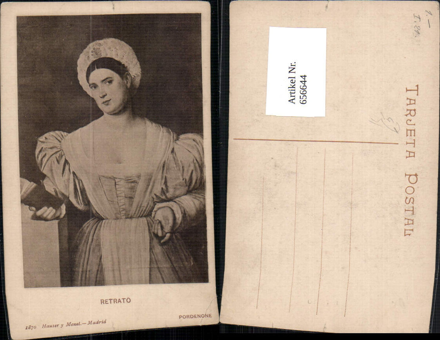656644,Künstler Ak Retrato Pordenone Frau Lesen