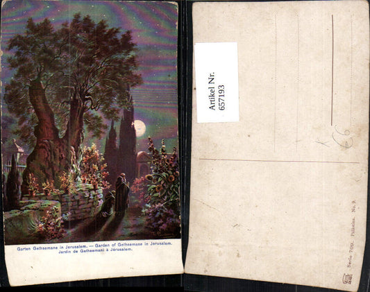 657193,Künstler Ak Garten Gethesmane in Jerusalem