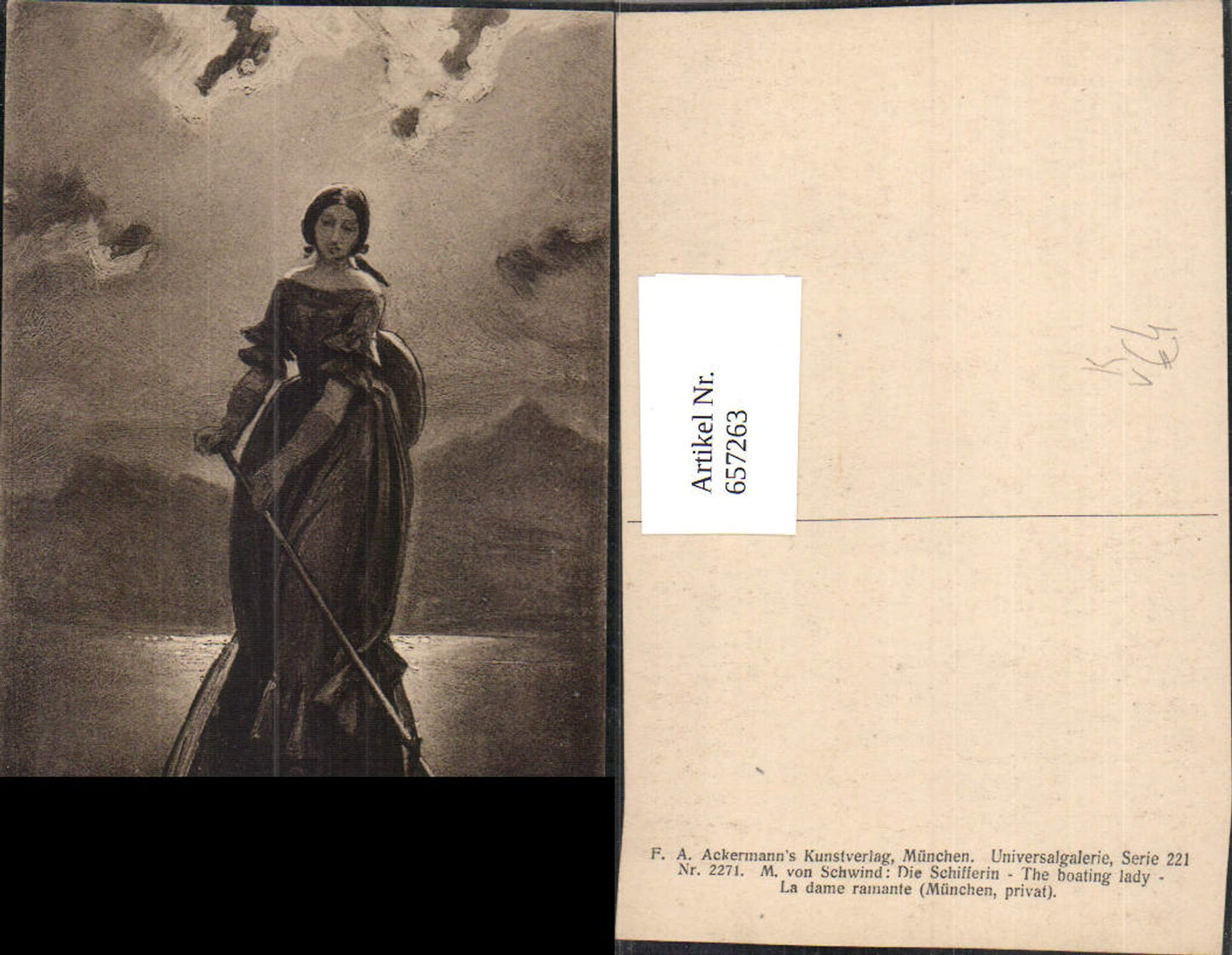 657263,Künstler Ak M. v. Schwind Die Schifferin pub F. A. Ackermann 2271