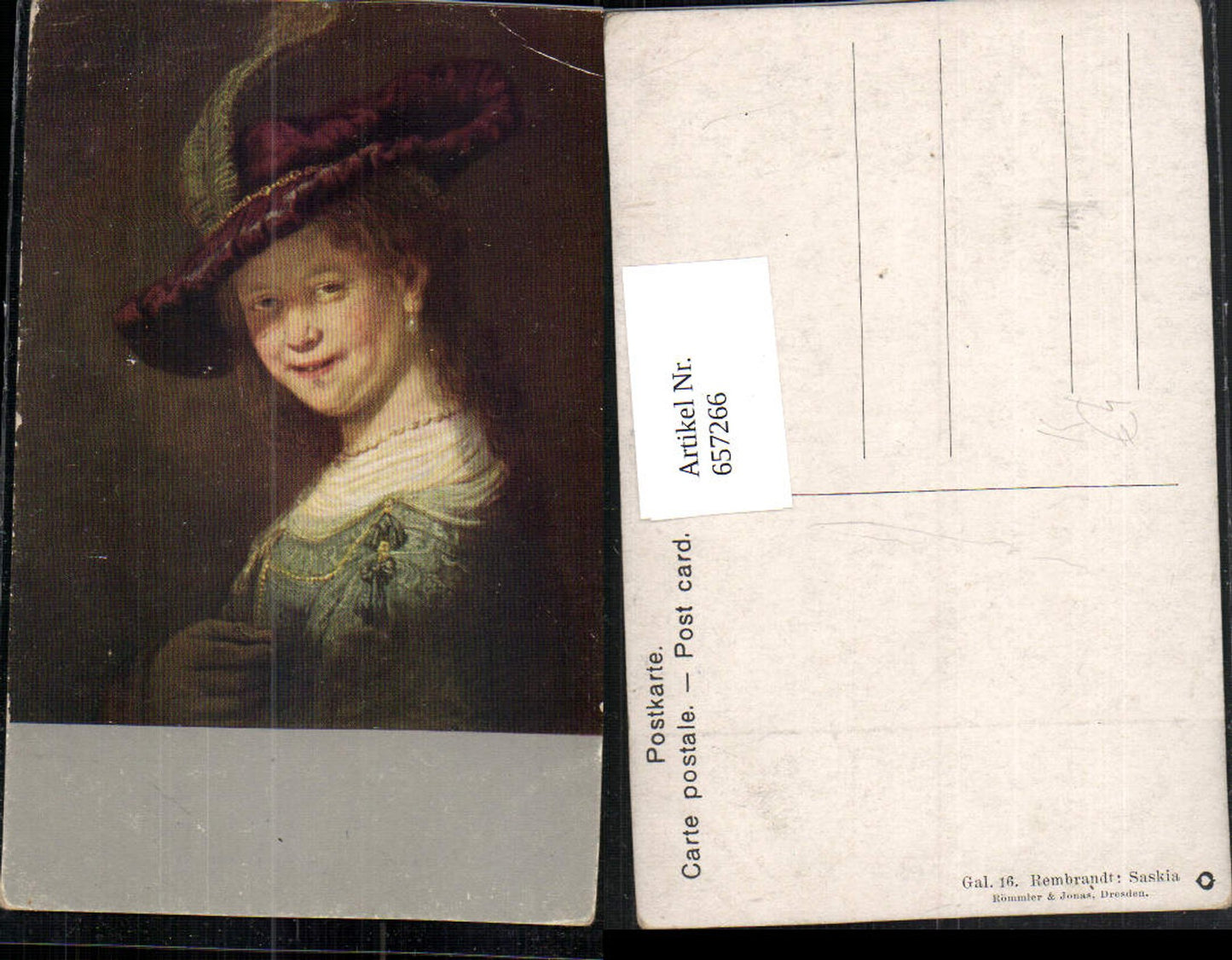 657266,Künstler Ak Rembrandt Saskia Frau Portrait
