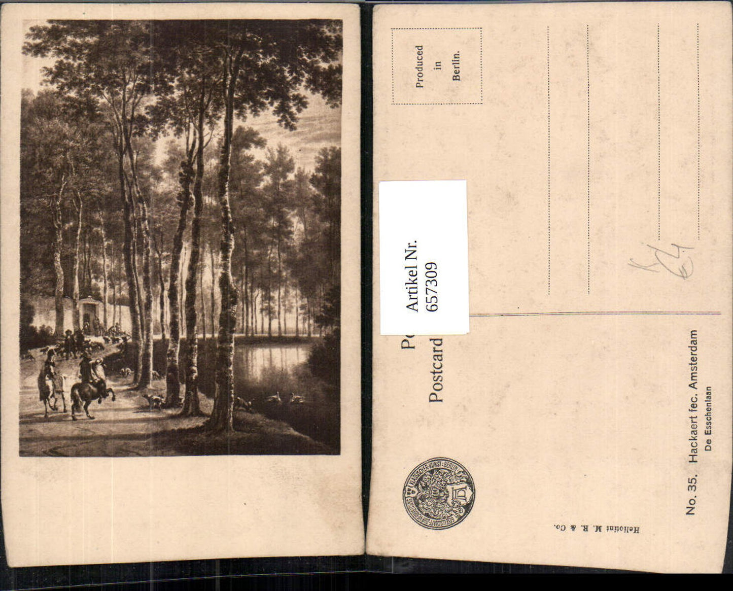 657309, Artist AK Hackaert fec. Amsterdam De Esschenlaan