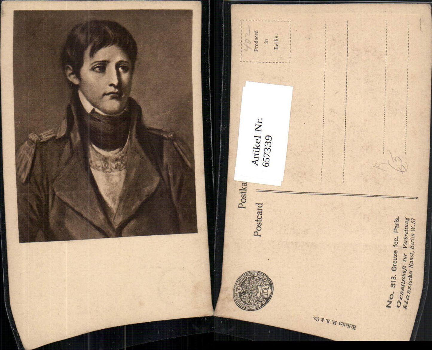 657339,Künstler AK Greuze fec. Paris Junger Mann Portrait