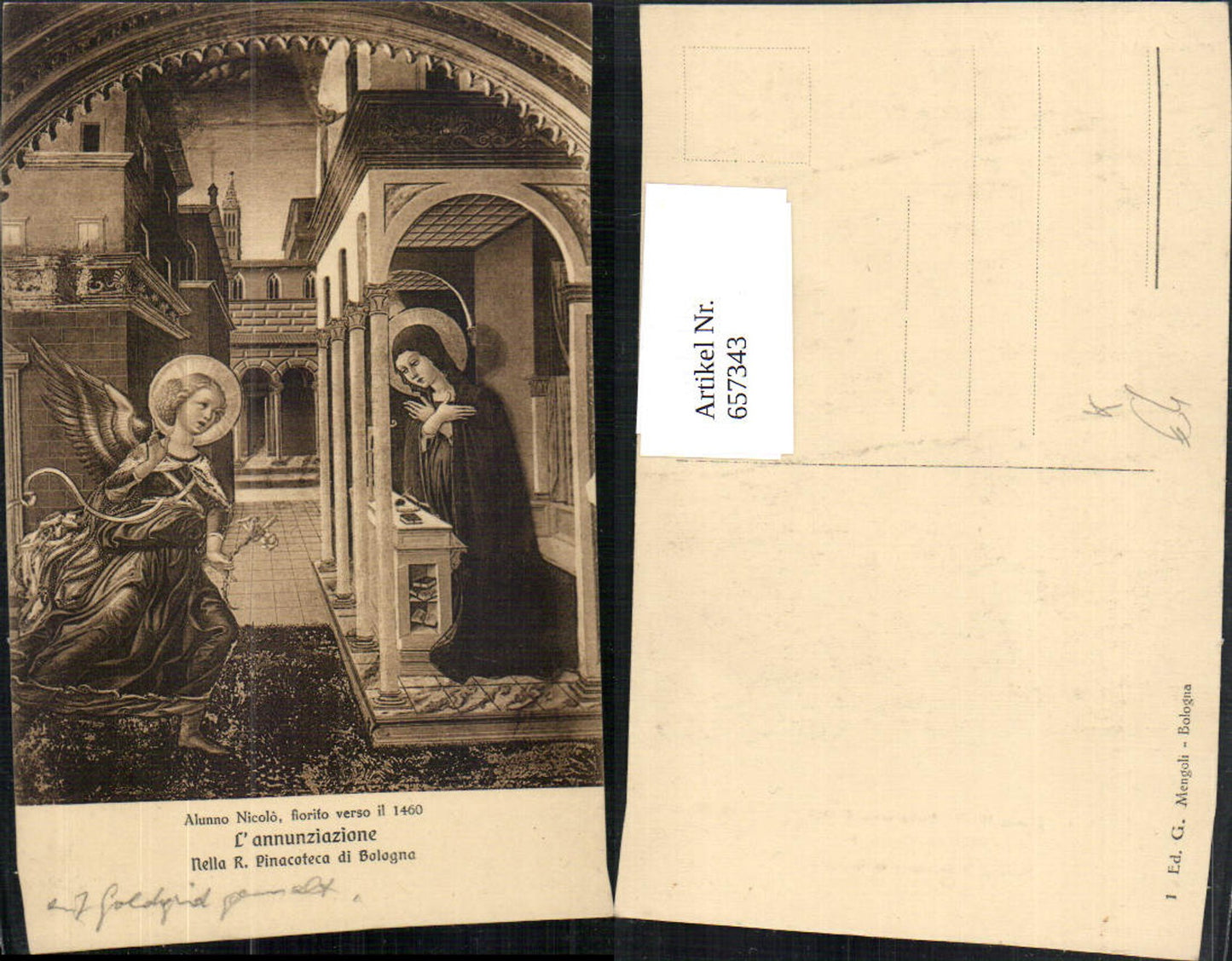 657343,Künstler AK Alunno Nicolo L annunziazione Engel