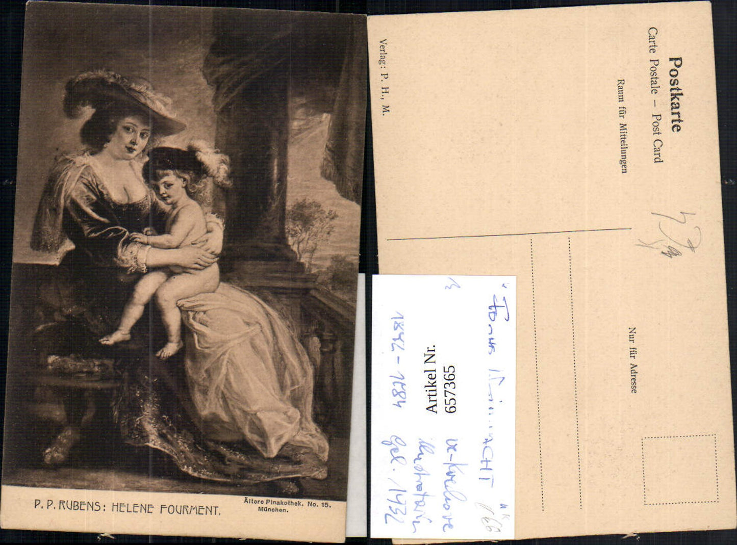 657365,Künstler AK P. P. Rubens Helene Fourment Frau mit Kind