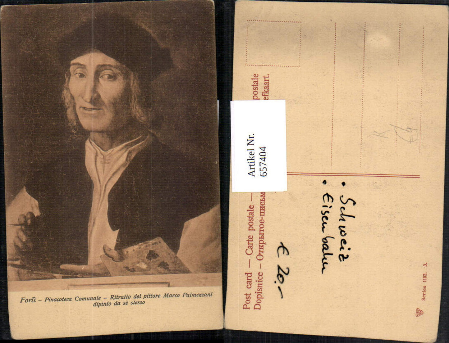 657404,Künstler AK Forli Ritratto del pittore Marco Palmezzani Maler