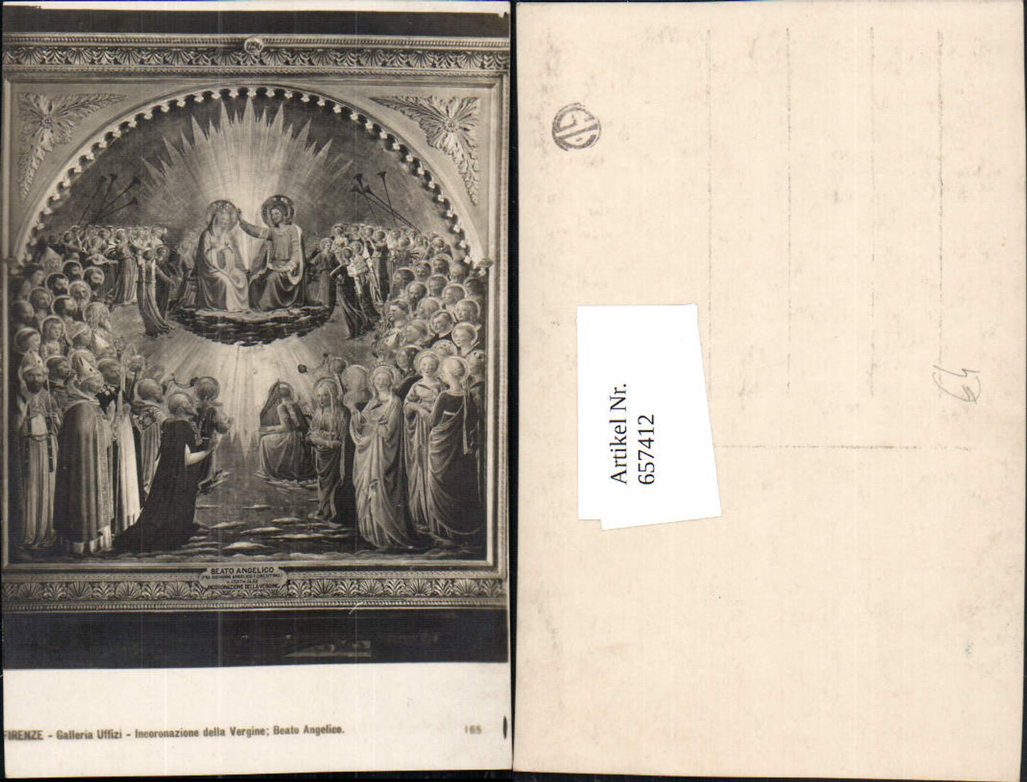 657412,Künstler AK Beato Angelico Incoronazione della Vergine