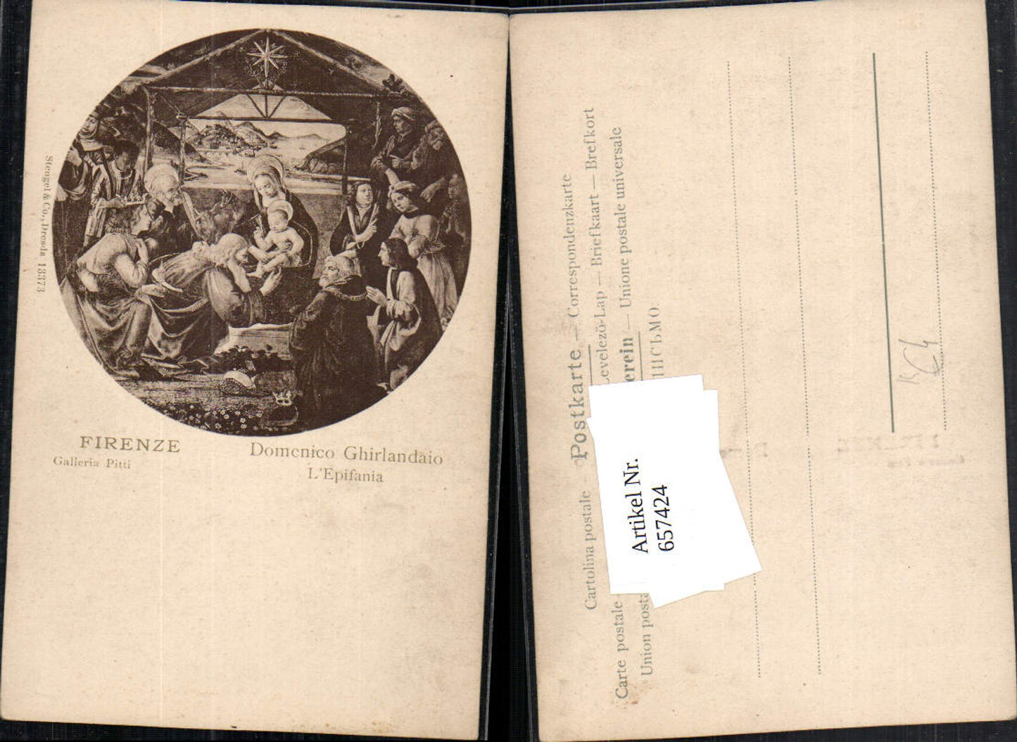 657424,Künstler AK Domenico Ghirlandaio L Epifania
