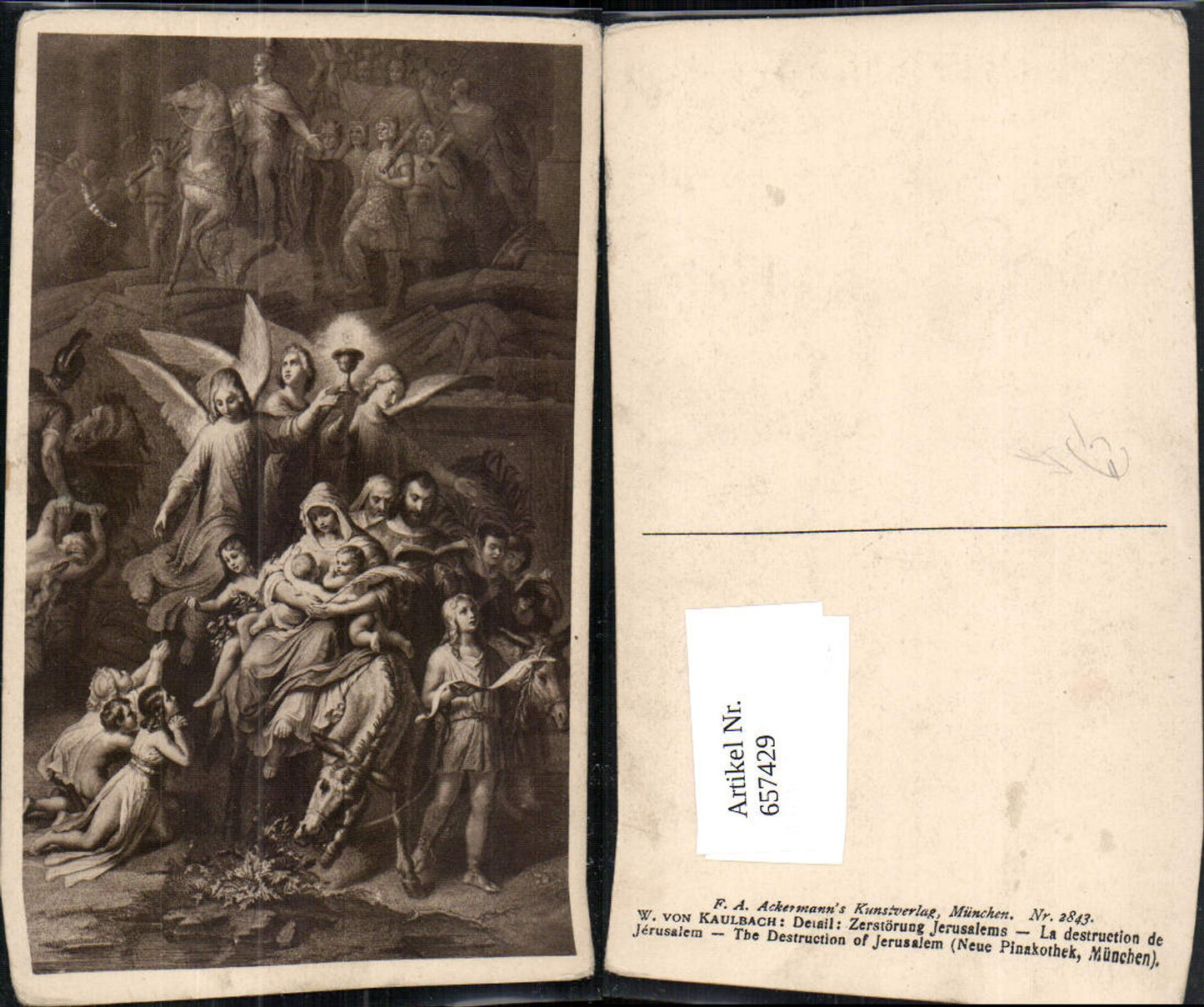 657429,Künstler AK W. von Kaulbach Zerstörung Jerusalems pub F. A. Ackermann 2843