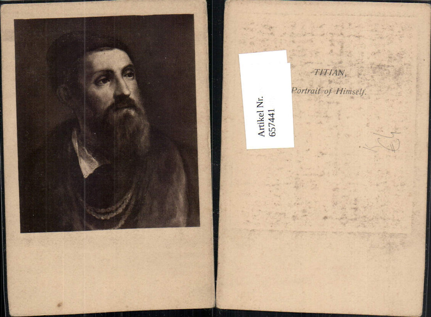 657441,Künstler AK Titian Portrait of Himself Selbstportrait