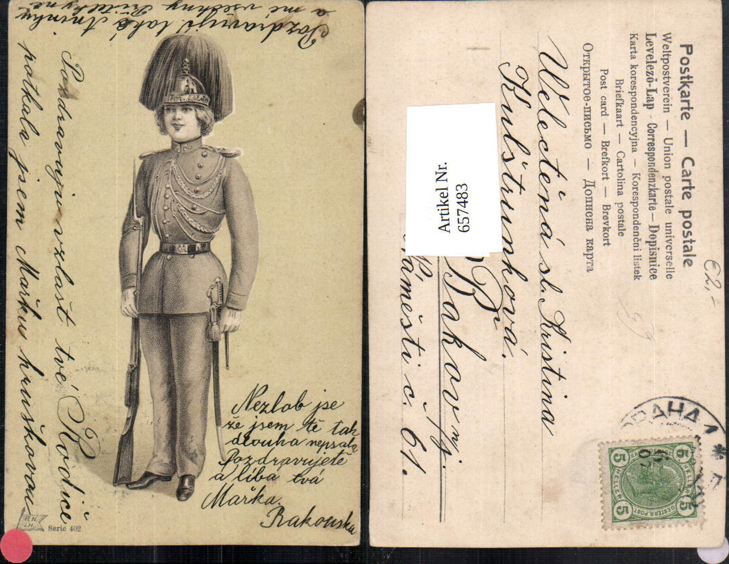 657483,Künstler AK Soldat Uniform