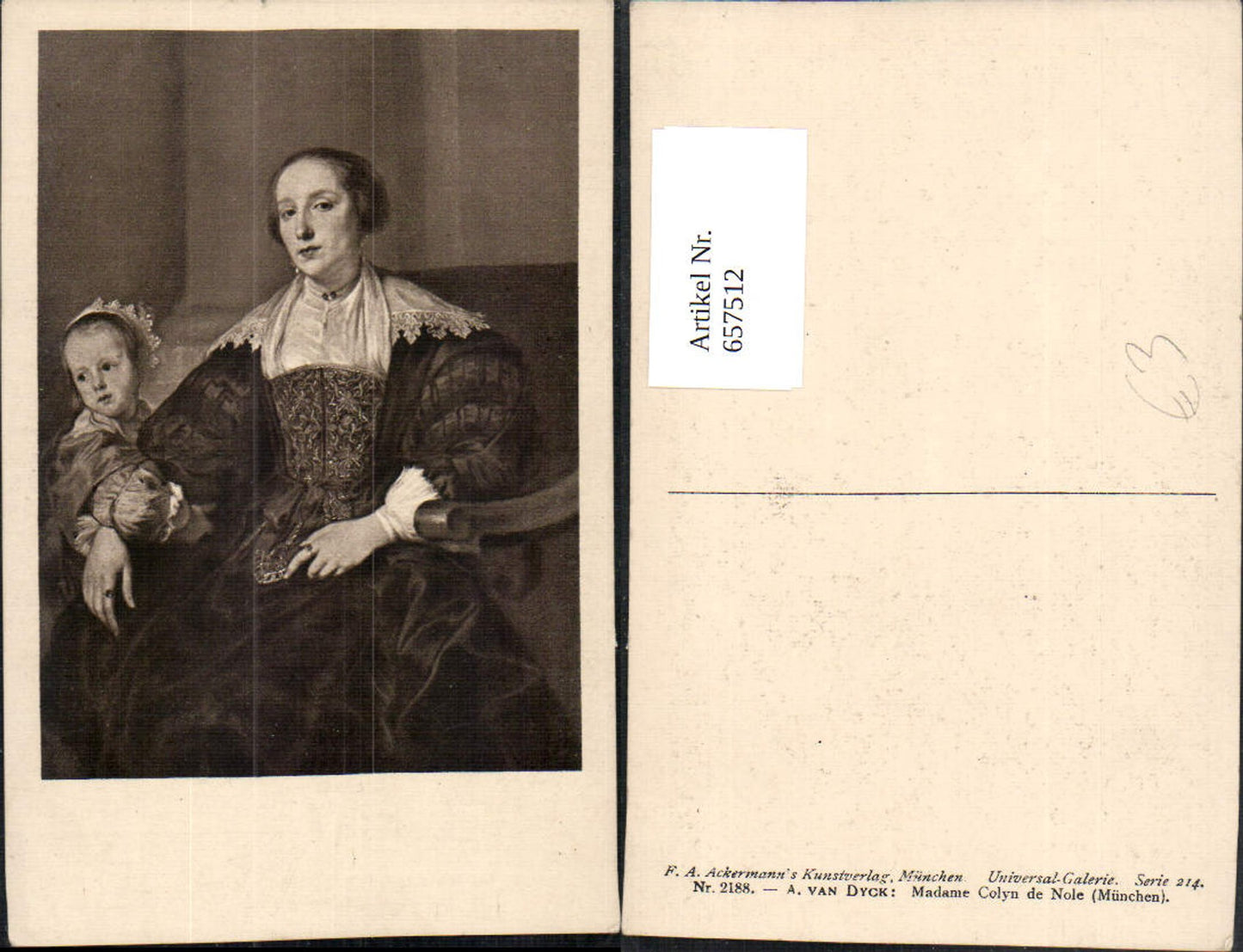 657512,Künstler AK A. Van Dyck Madame Colyn de Nole