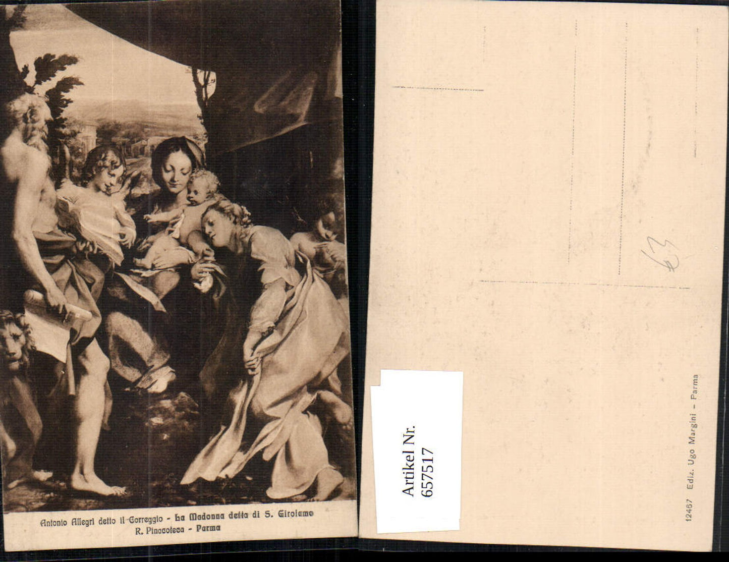 657517,Künstler AK Antonio Allegri detto il Correggio La Madonna detta di S. Girolamo