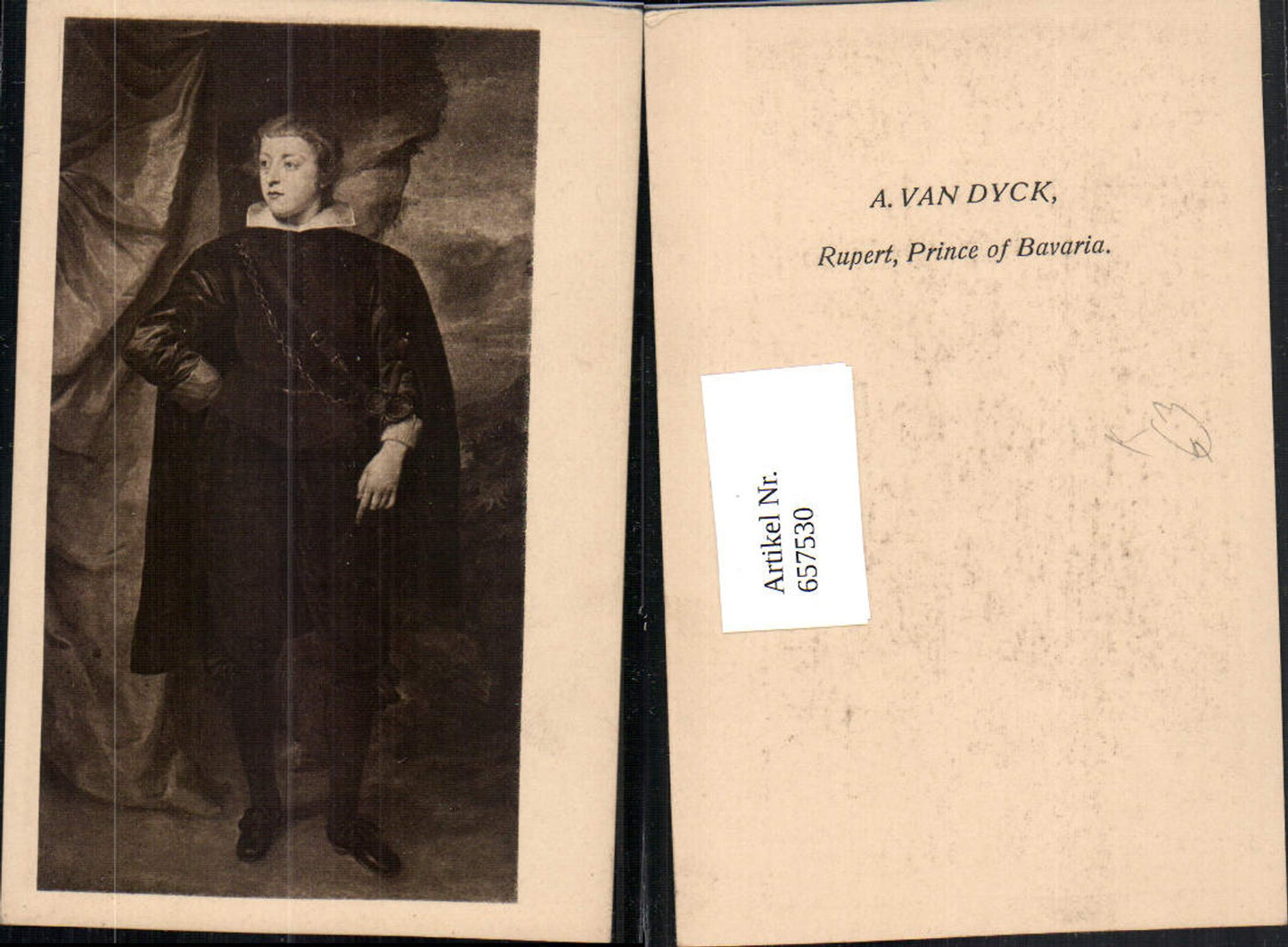 657530,Künstler AK A. Van Dyck Rupert Prince of Bavaria Portrait Adel