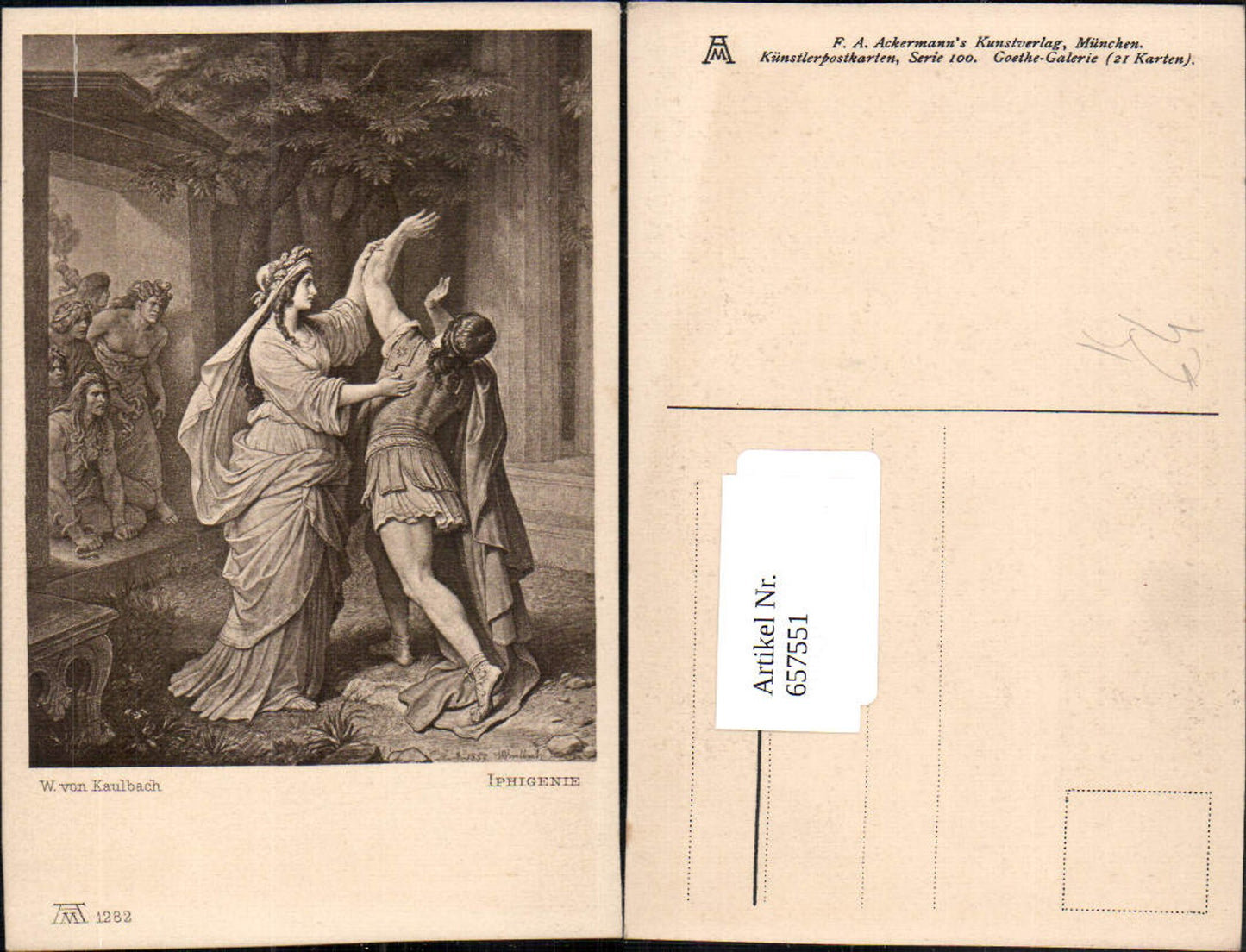 657551,Künstler AK W. von Kaulbach Iphigenie