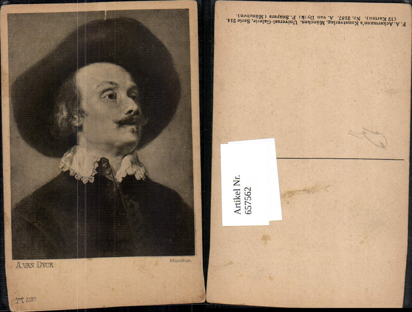 657562, Artist AK A. Van Dyck P. Snayers Man with Hat