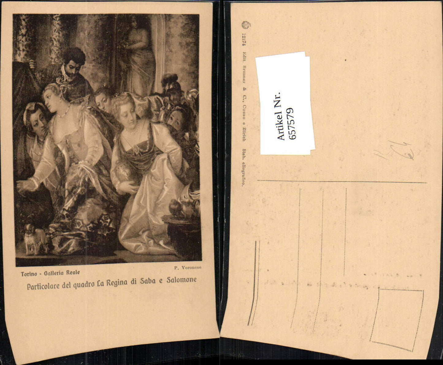 657579,Künstler AK P. Veronese Particolare del quadro La Regina di Saba e Salomone