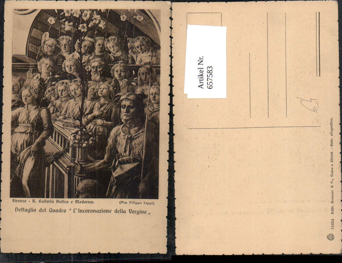 657583,Künstler AK Fra Filippo Lippi L Incoronazione della Vergine