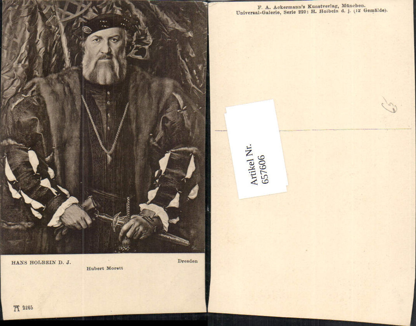 657606,Künstler AK Hans Holbein d. Jüngere Hubert Morett Portrait