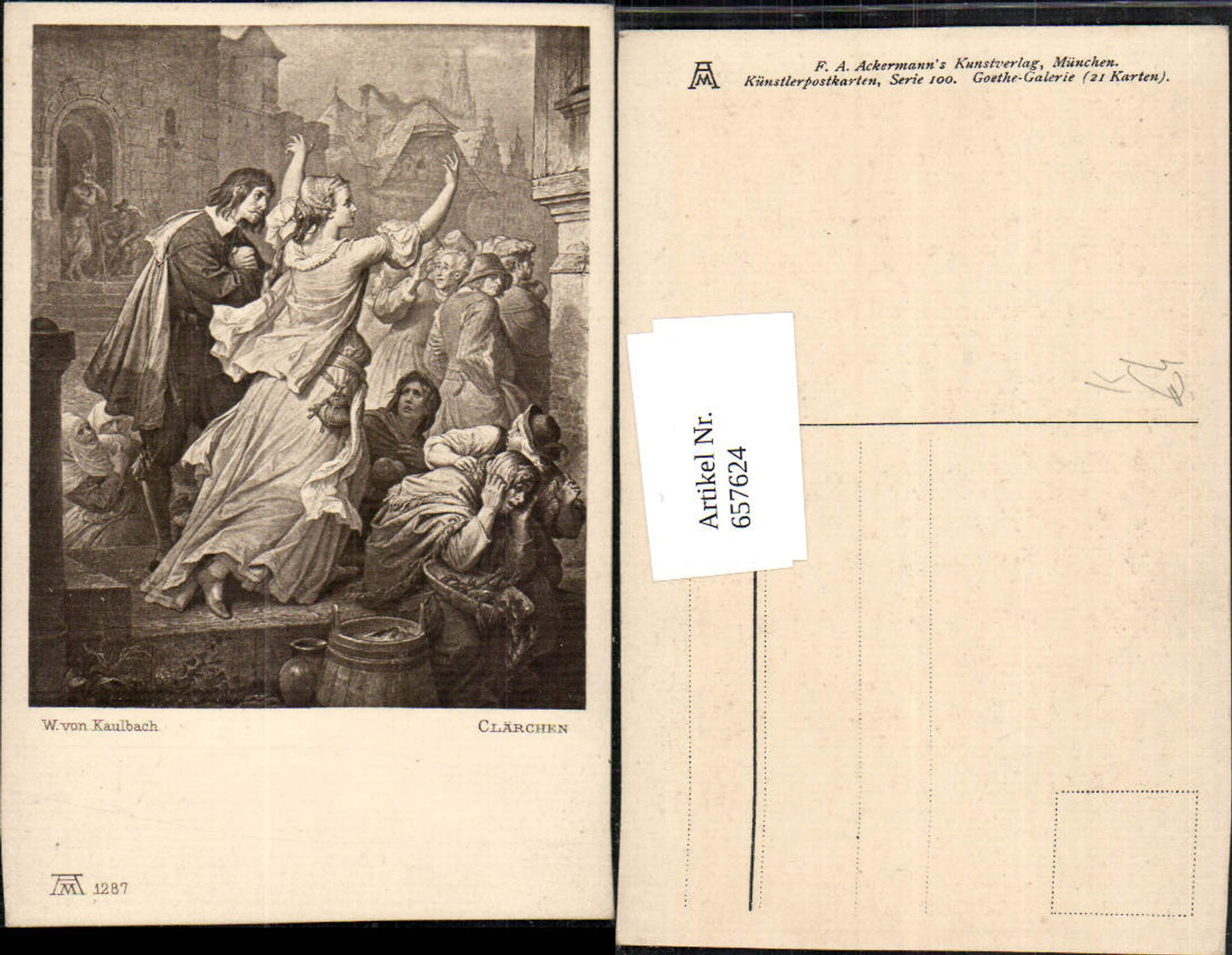 657624,Künstler AK W. von Kaulbach Clärchen