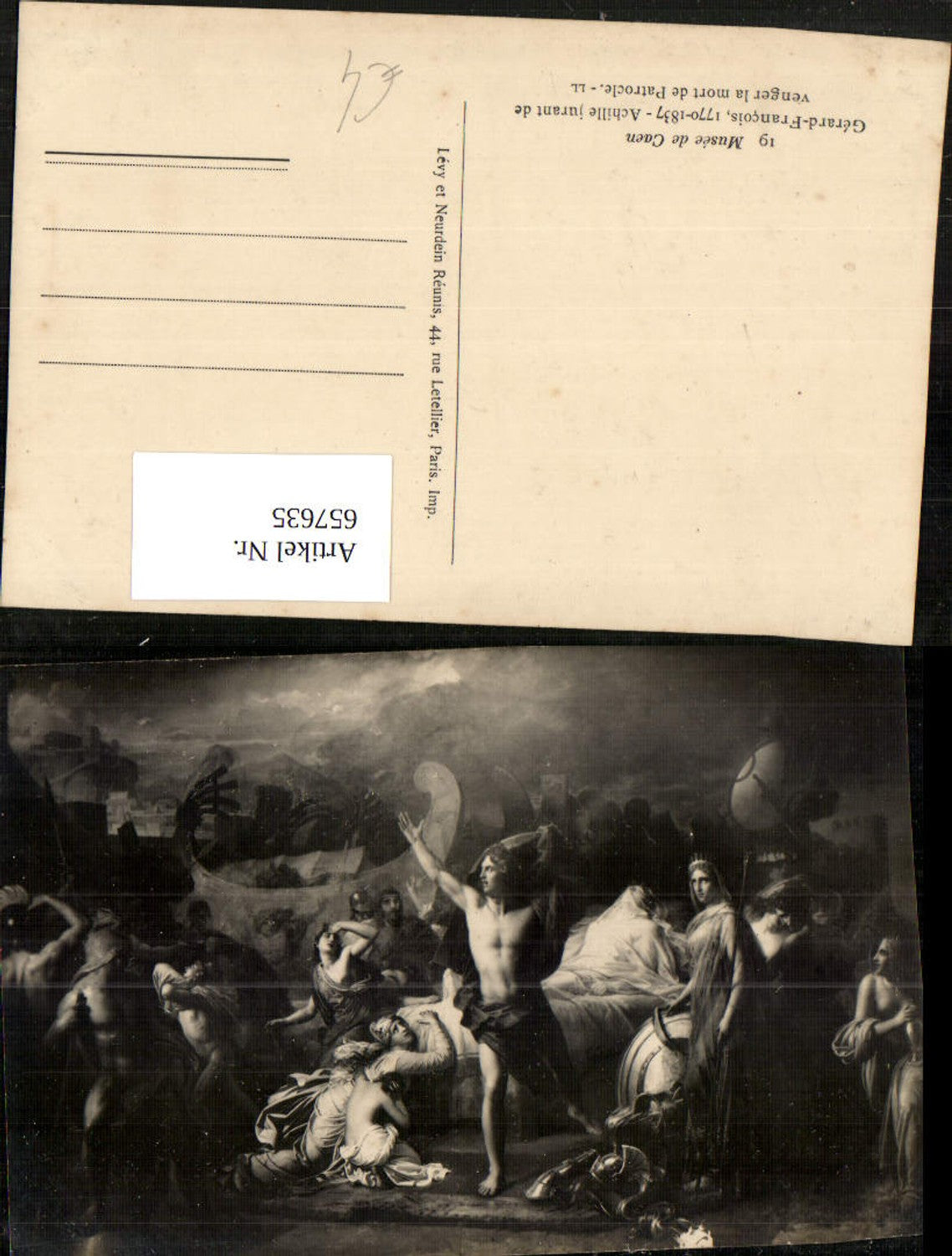 657635,Künstler AK Gerard Francois Achille jurant de venger la mort de Patrocle