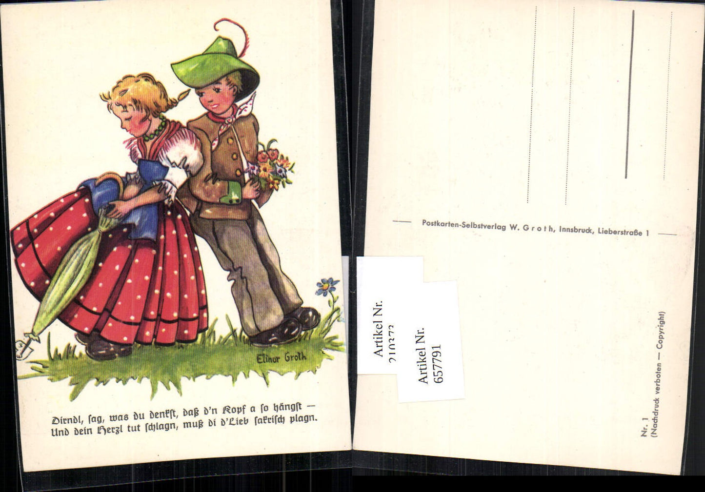 657791,Künstler AK Elinor Groth Nr. 1 Kinder Tracht