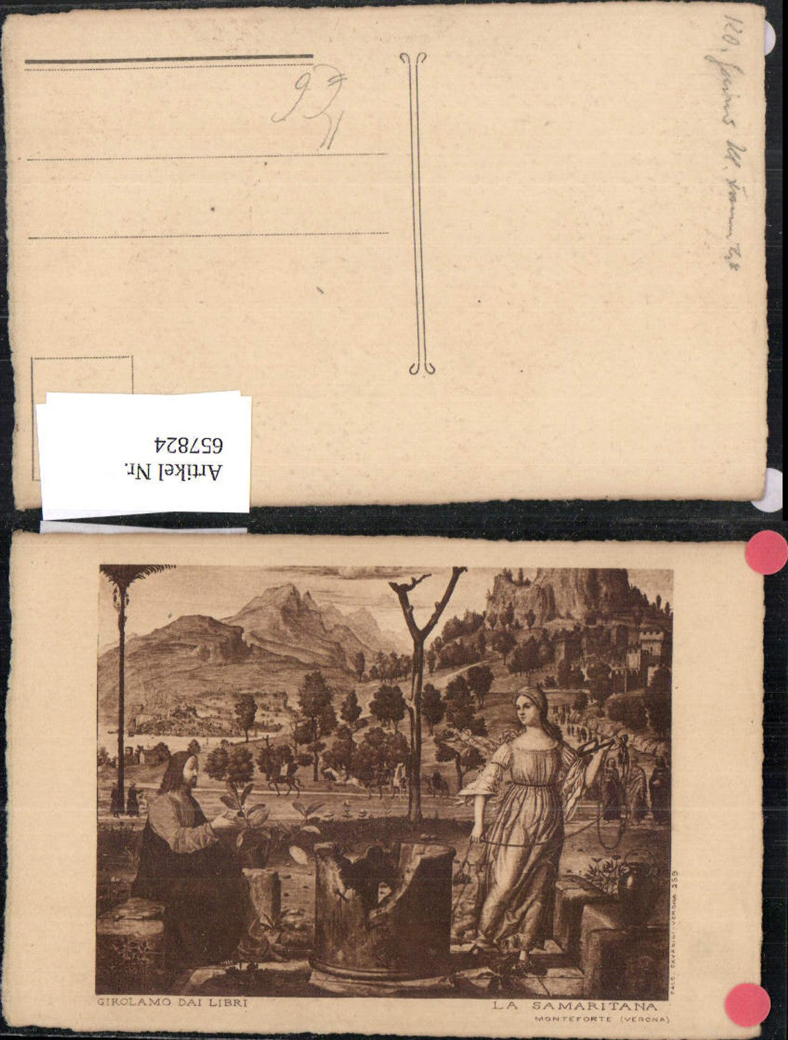 657824,Künstler Ak Girolamo dai Libri La Samaritana Monteforte Verona