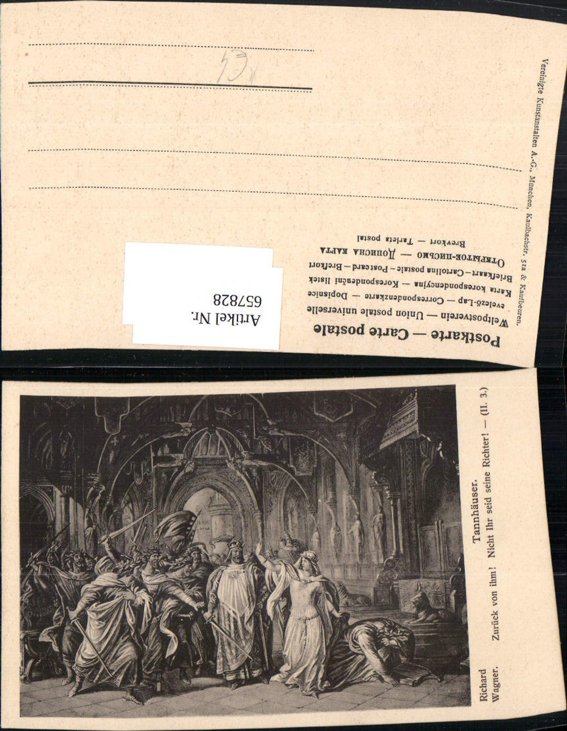 657828,Künstler Ak Richard Wagner Tannhäuser Zurück von ihm Oper
