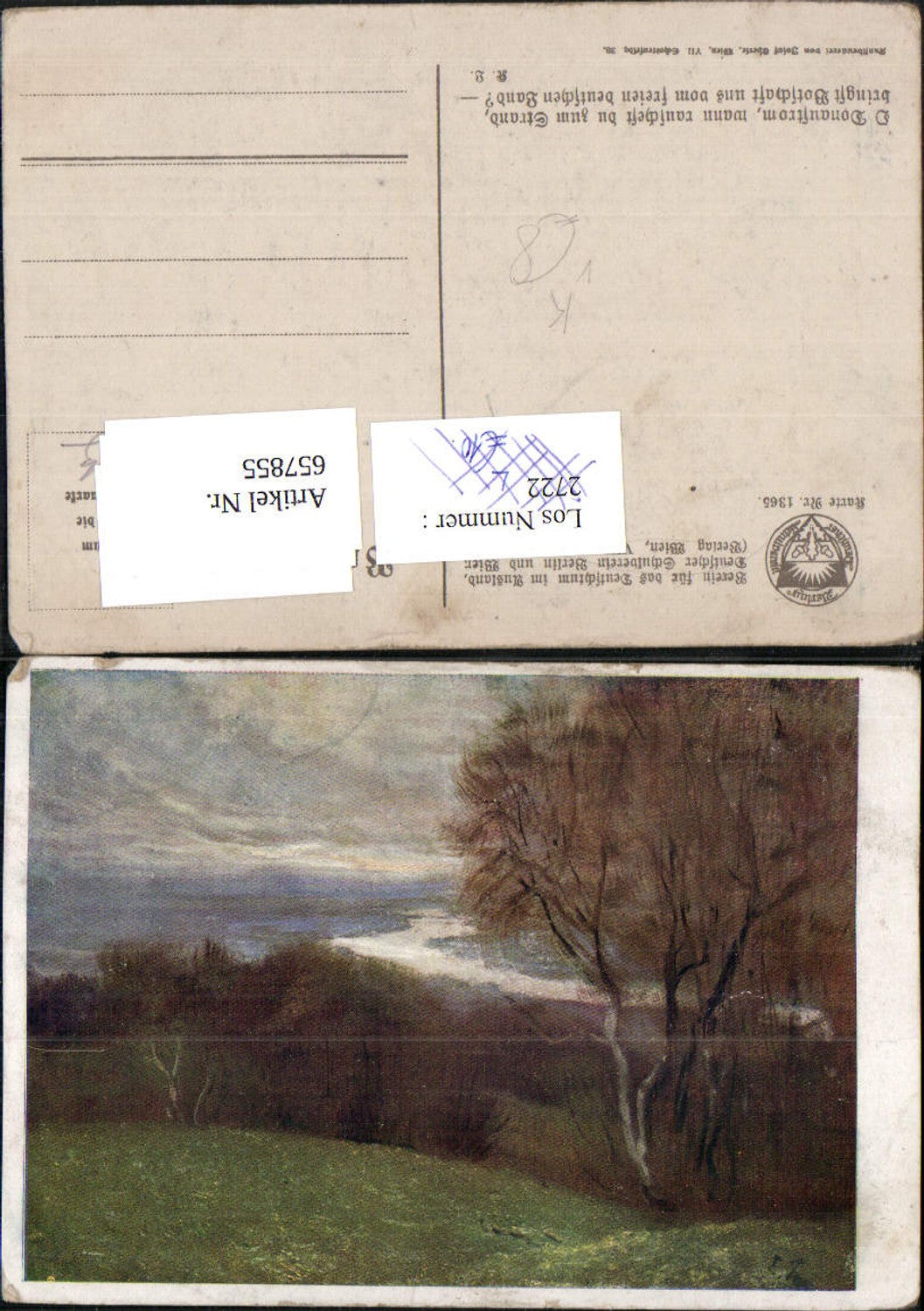657855,Künstler Ak Birke Donau Landschaft pub Deutscher Schulverein 1365