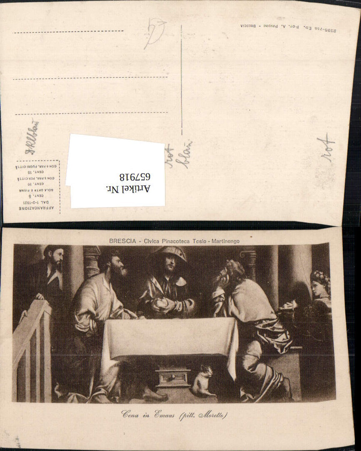 657918,Künstler Ak Moretto Cena in Emaus