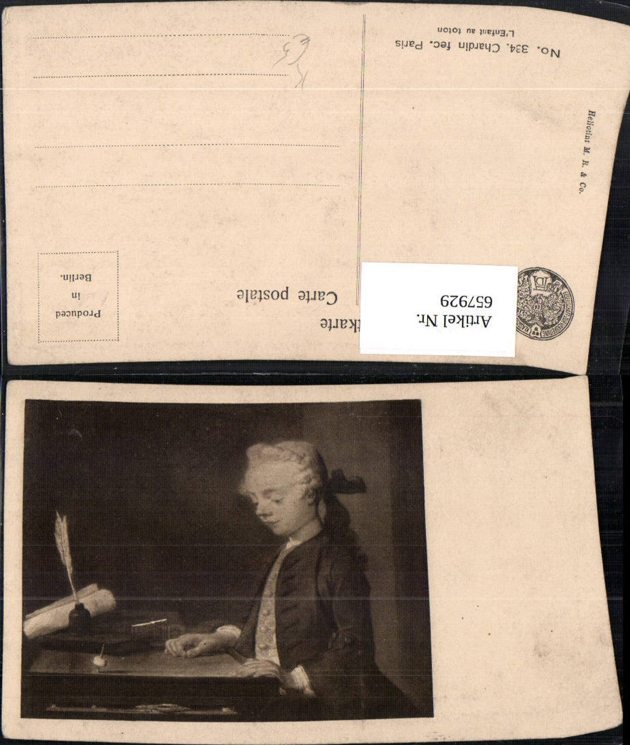 657929,Künstler Ak Chardin fec. Paris L Enfant au toton Junge mit Kreisel