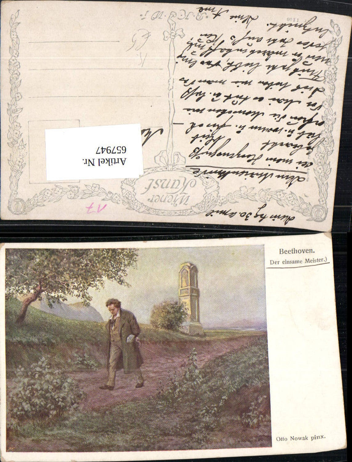 657947,Künstler Ak Otto Nowak Beethoven Der einsame Meister