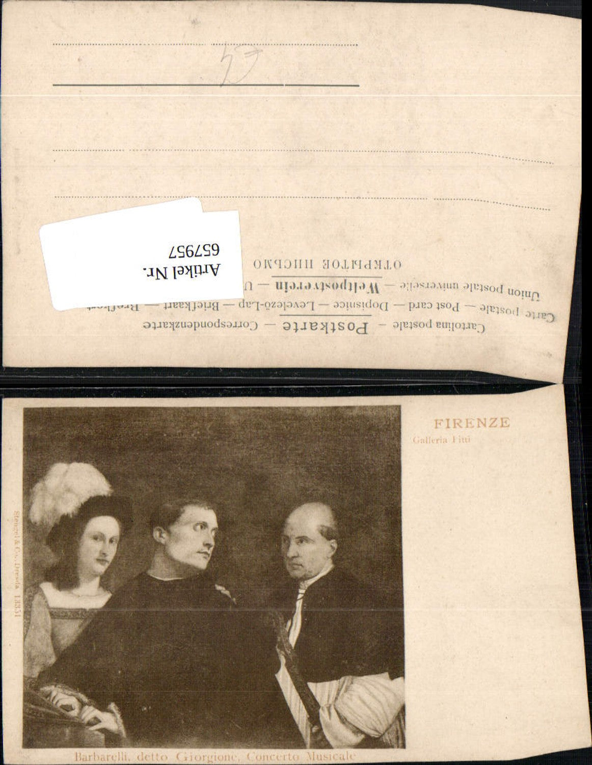 657957,Künstler Ak Barbarelli detto Giorgione Concerto Musicale