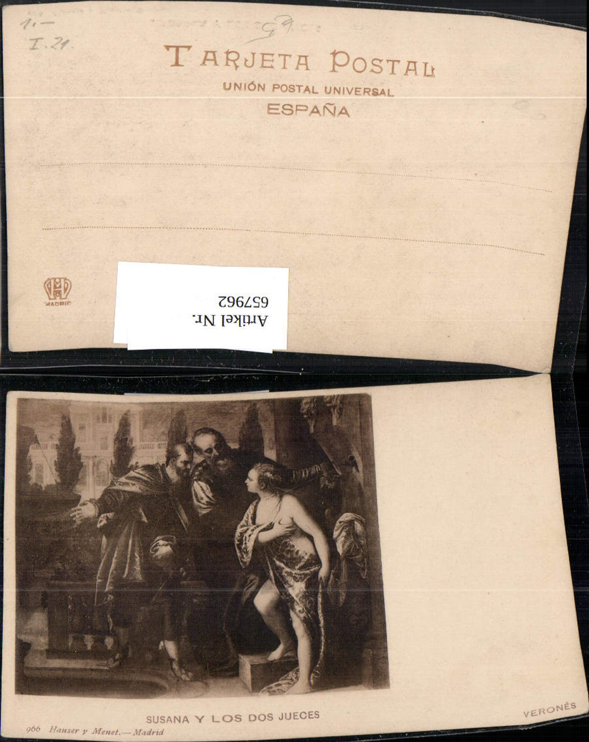 657962,Künstler Ak Susana y los dos Jueces Hauser y Menet Madrid