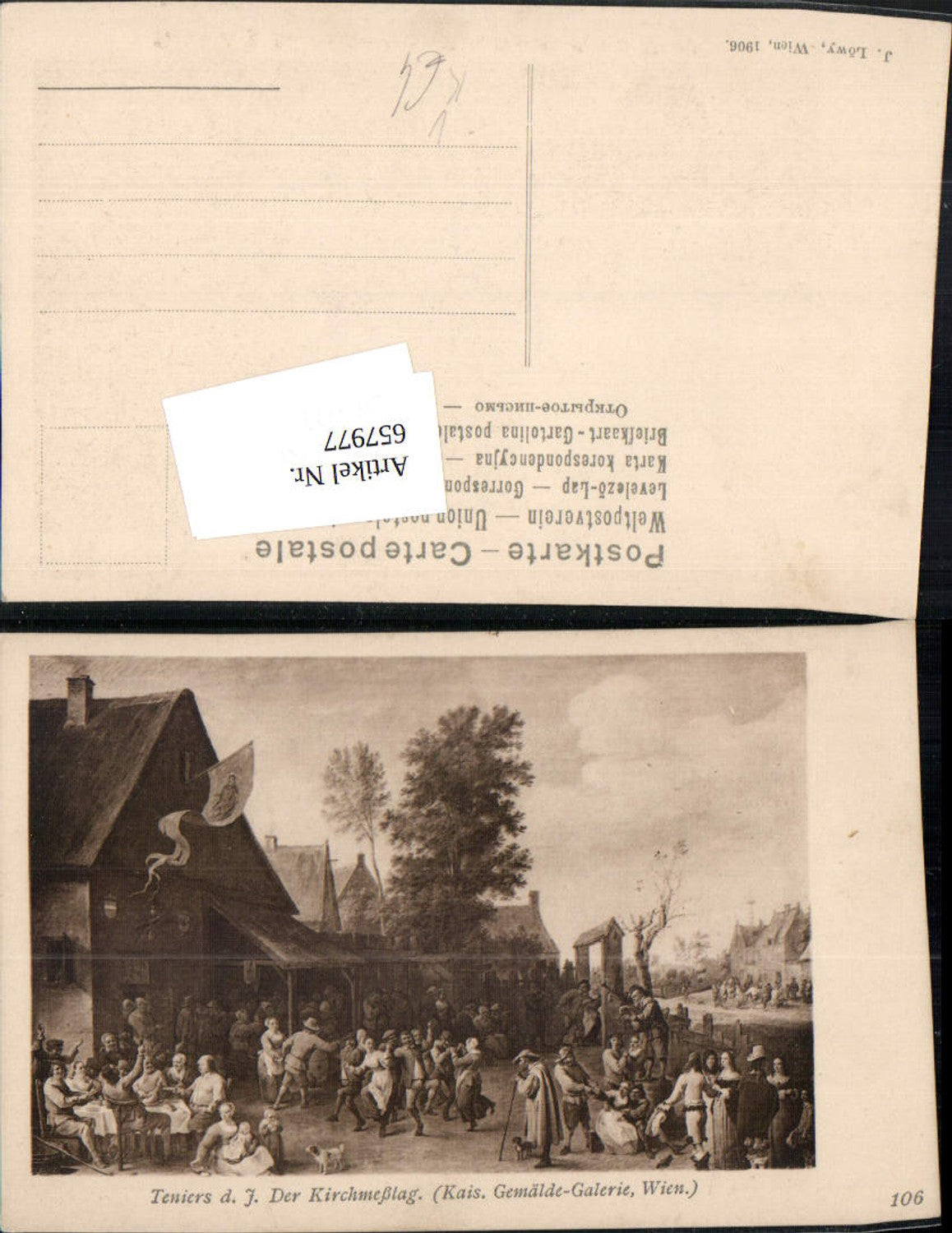 657977,Künstler Ak Teniers d. J. Der Kirchmeßtag pub J. Löwy 106