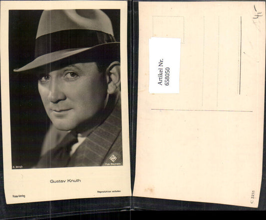 658050,Schauspieler Gustav Knuth pub Film Foto Verlag A 3414/1