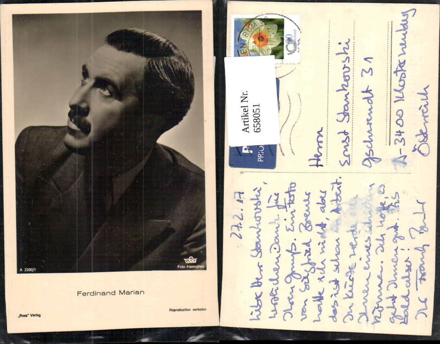 658051,Schauspieler Ferdinand Marian pub Ross A 2590/1