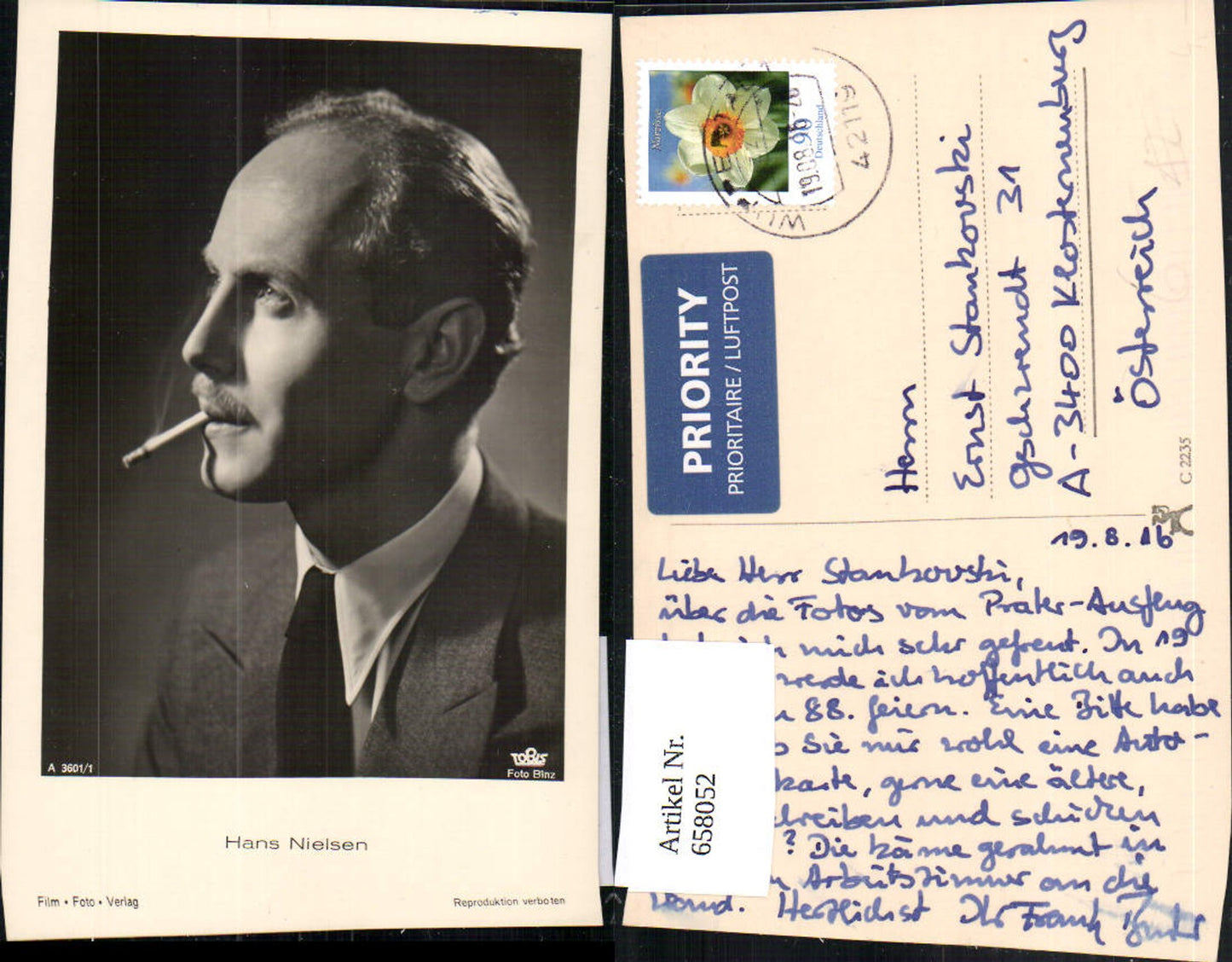 658052,Schauspieler Hans Nielsen pub Film Foto Verlag A 3601/1