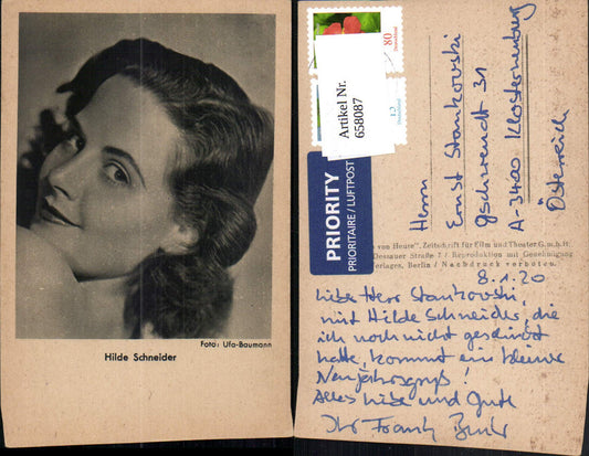 658087,Schauspielerin Hilde Schneider pub Ufa Baumann