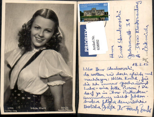 658092,Schauspielerin Hilde Krahl pub Film Foto Verlag A 3719/1