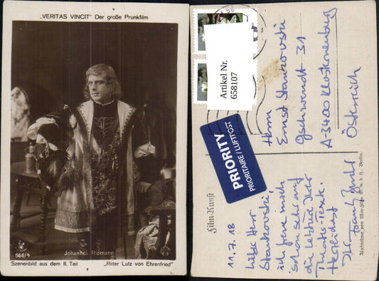 658107,Schauspieler Johannes Riemann Veritas Vincit pub RPH 566/4