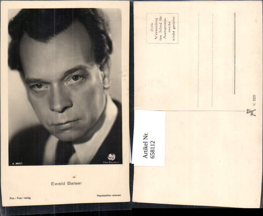 658112,Schauspieler Ewald Balser pub Film Foto Verlag A 3848/1